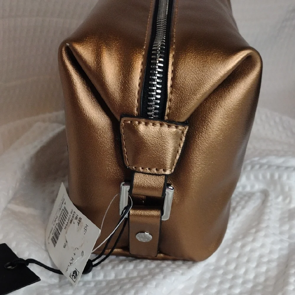 Kendall & Kylie Shiny Bronze Cosmetic Pouch